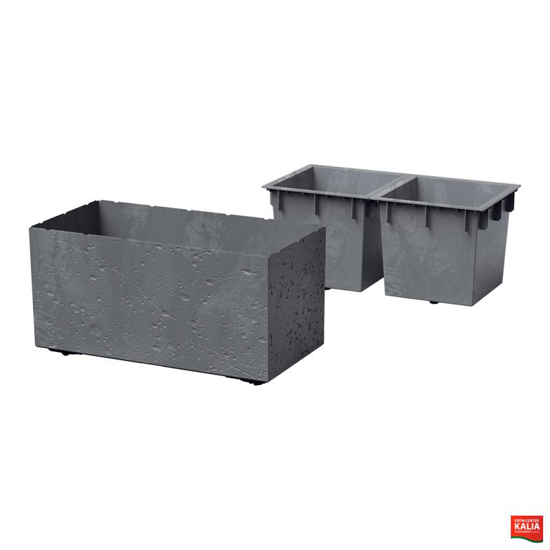 PVC Korito, Sierra Case, 77x38.5x37 cm, Beton barva
