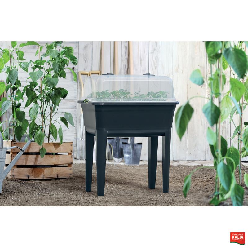 PVC Mini rastlinjak, IPE600, 59.6x36.8x75.3 cm, antracit