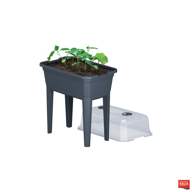 PVC Mini rastlinjak, IPE600, 59.6x36.8x75.3 cm, antracit