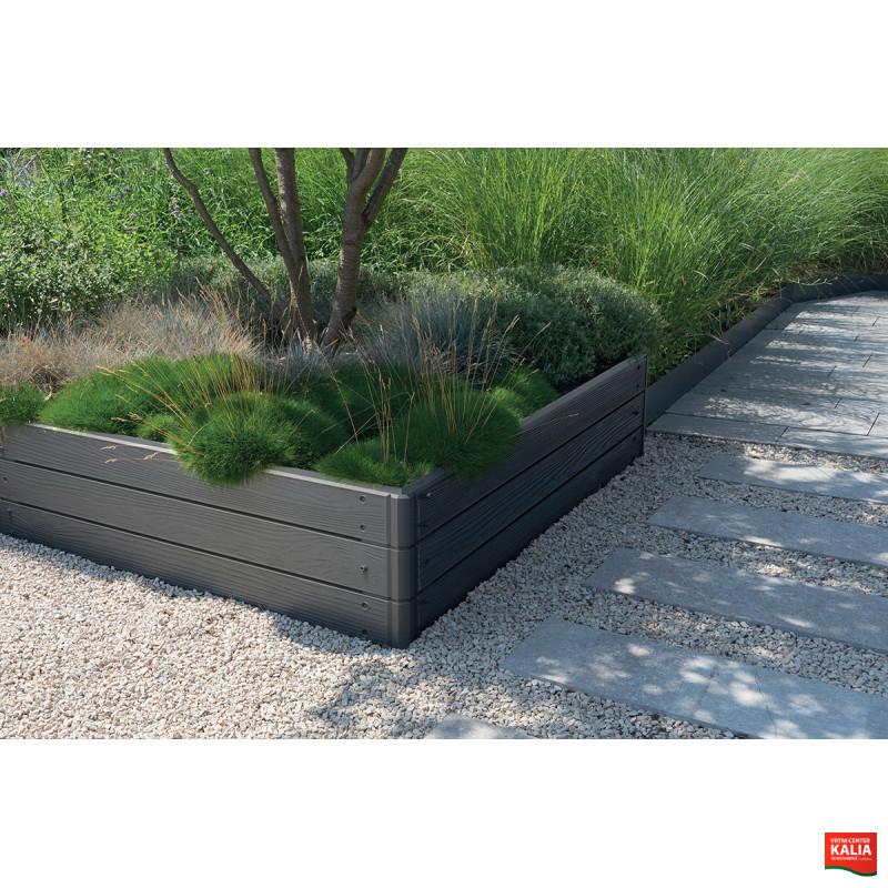 PVC Visoka greda, Base Woody, 75.6x75.6x25 cm, antracit