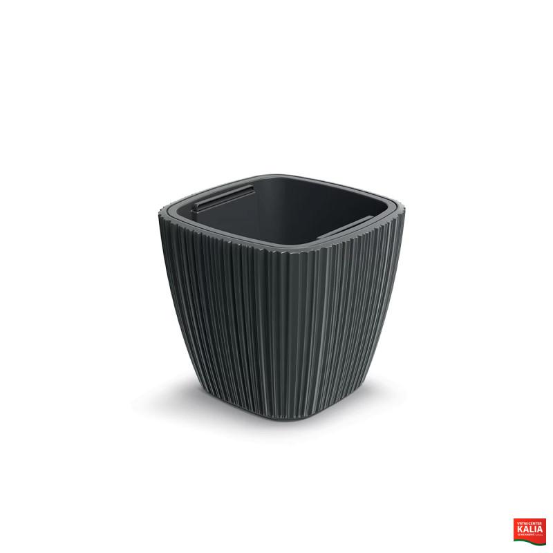 PVC lonec, Oro Square, 29x29x27 cm, temno siva 