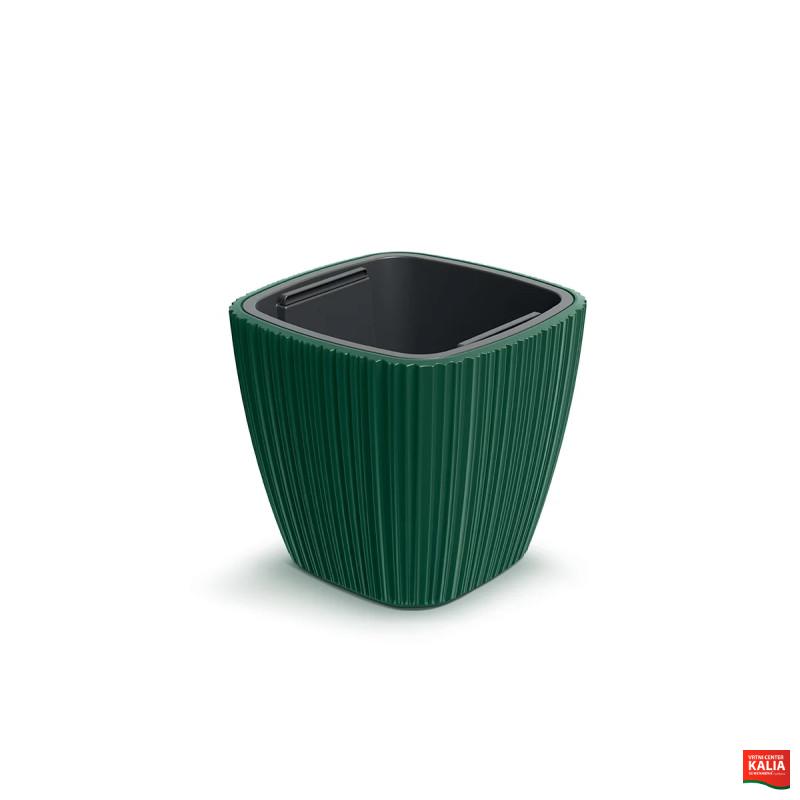 PVC lonec, Oro Square, 29x29x27 cm, borovo zelena 