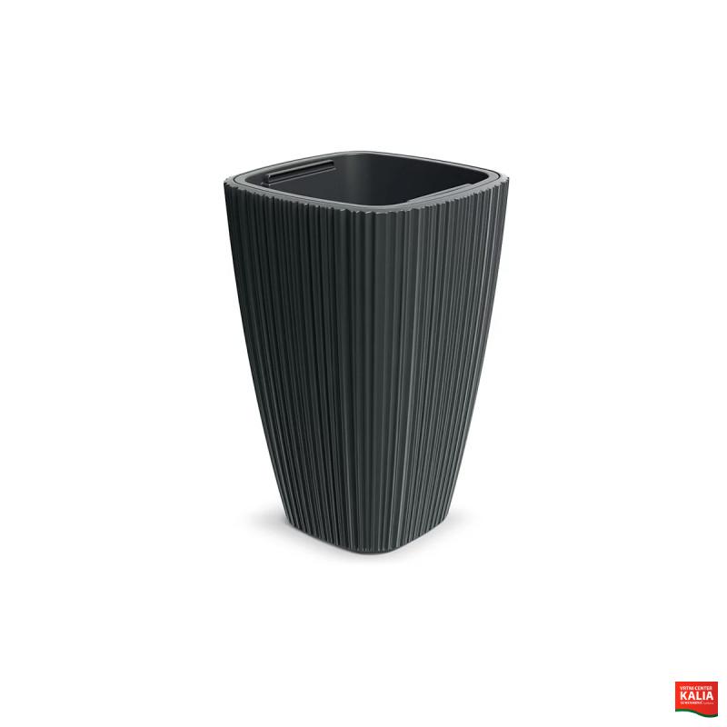 PVC lonec, Oro Square, 29x29x45 cm, temno siva 