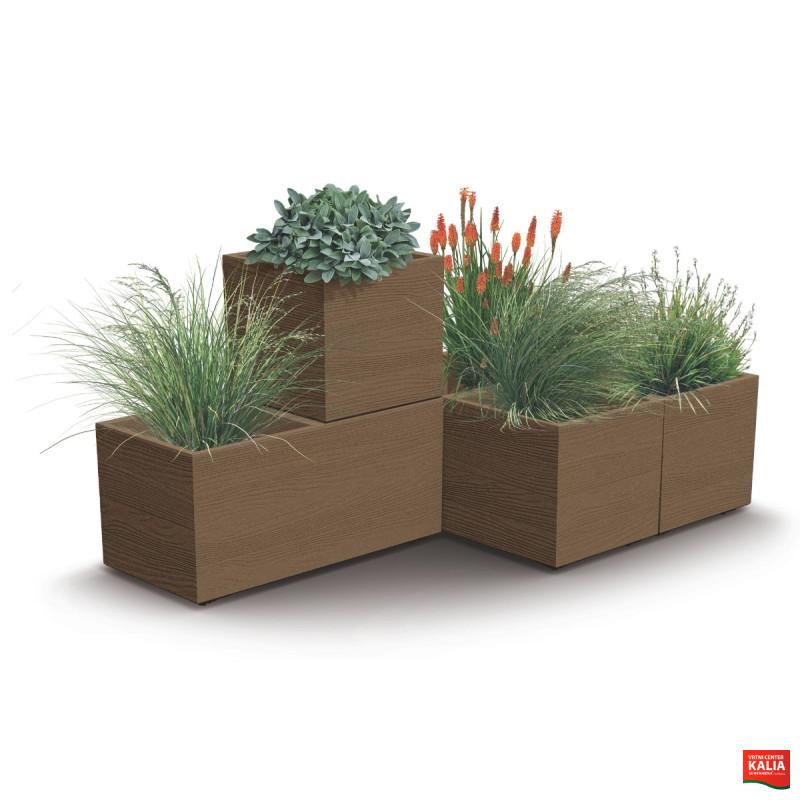 PVC Korito, Madera Square, 28x28x29 cm, v barvi lesa 