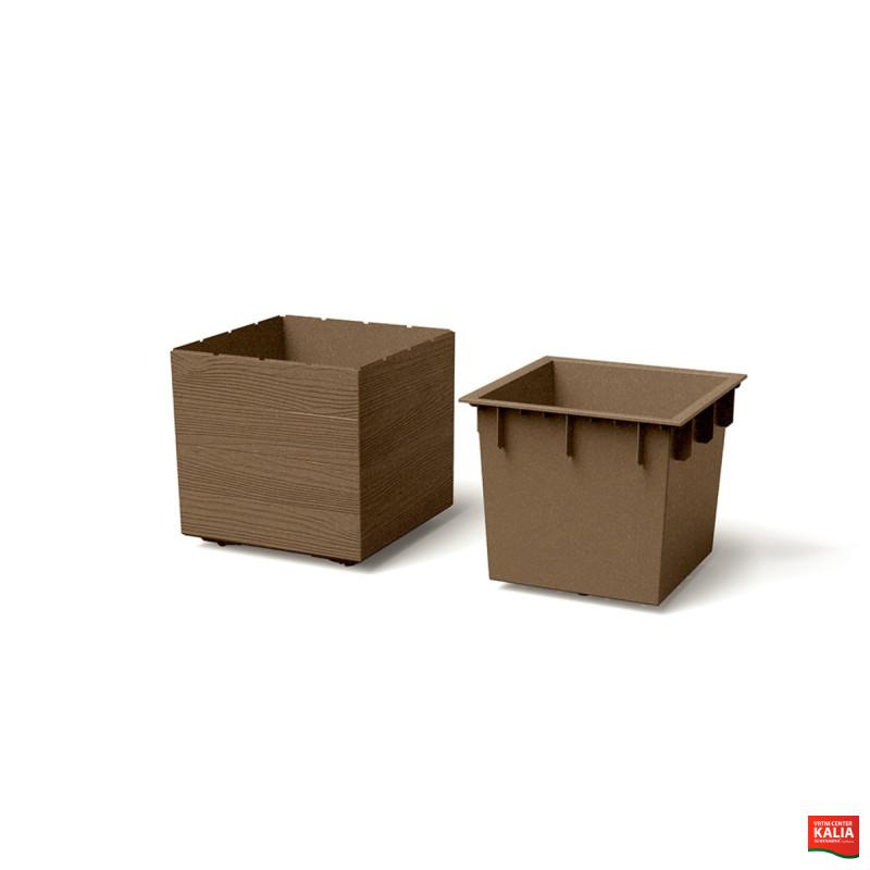 PVC Korito, Madera Square, 38.5x38.5x37 cm, v barvi lesa 