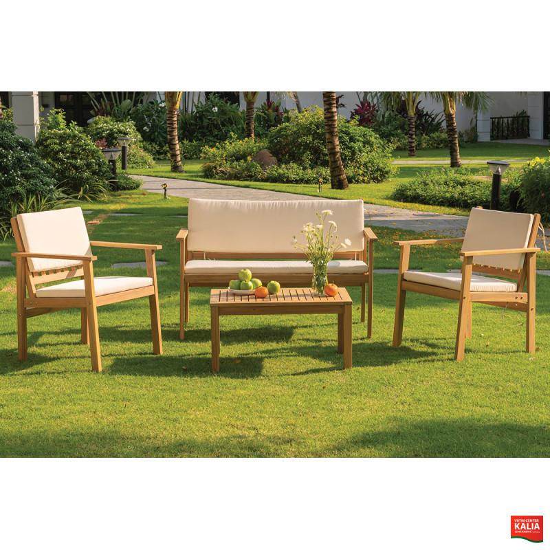 Garnitura lesena z blazinami, Oaklin 