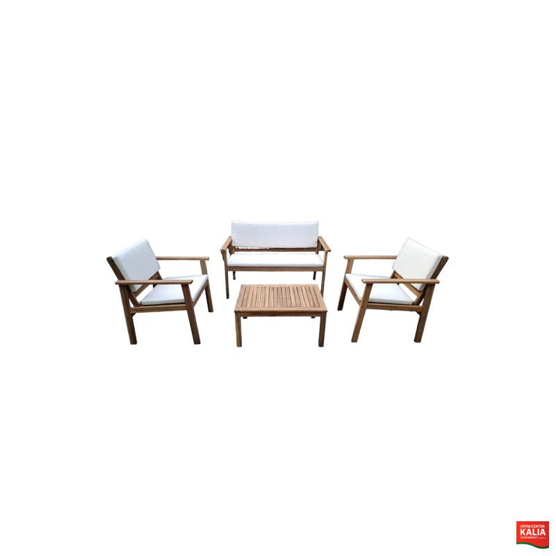 Garnitura lesena z blazinami, Oaklin 