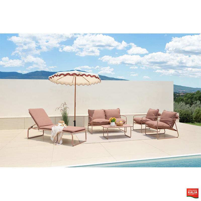 Garnitura vrtna kovinska z blazinami, Ember 