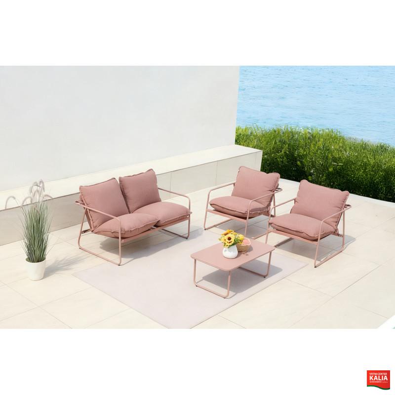 Garnitura vrtna kovinska z blazinami, Ember 