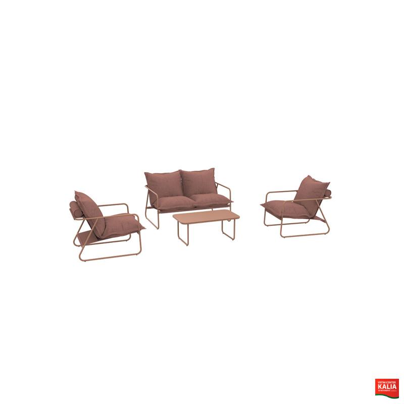 Garnitura vrtna kovinska z blazinami, Ember 