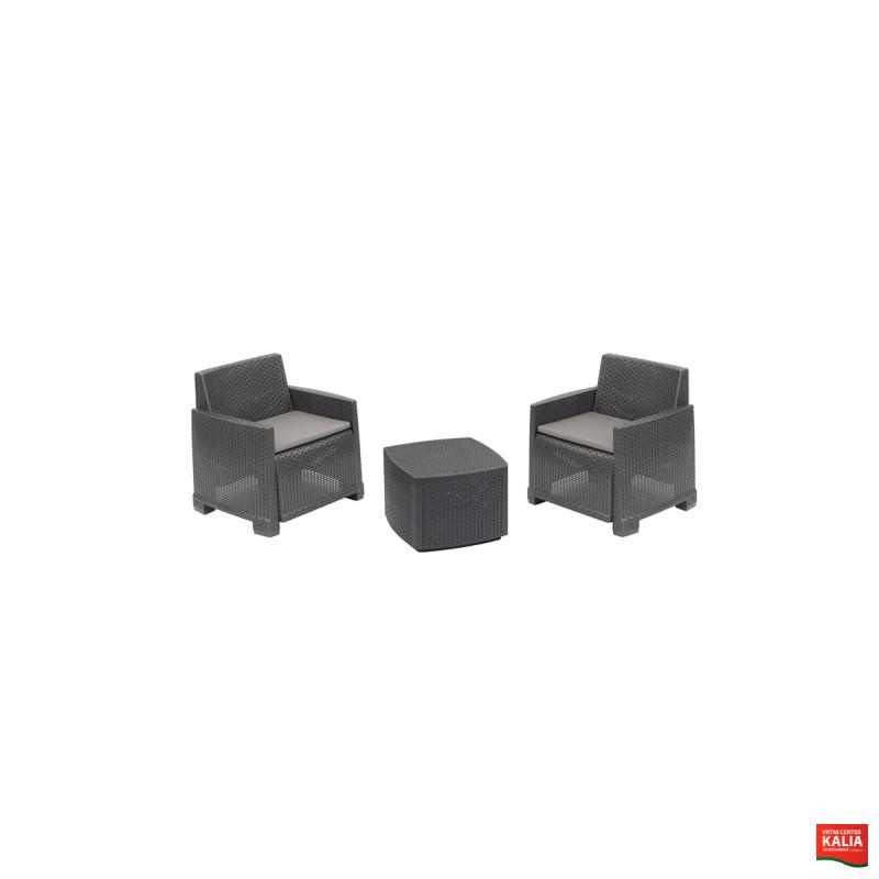 Garnitura Idro 2+1 antracit 