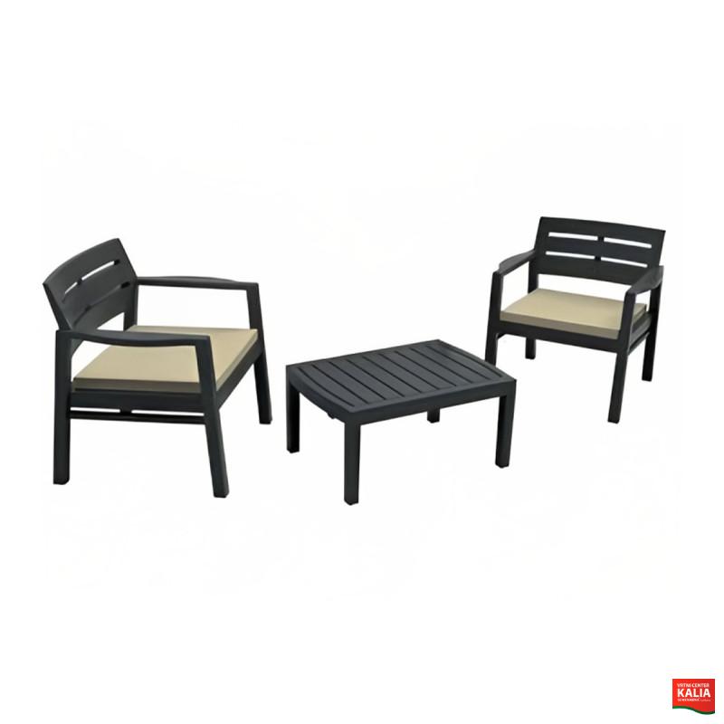 Garnitura Lombok 2+1 antracit 