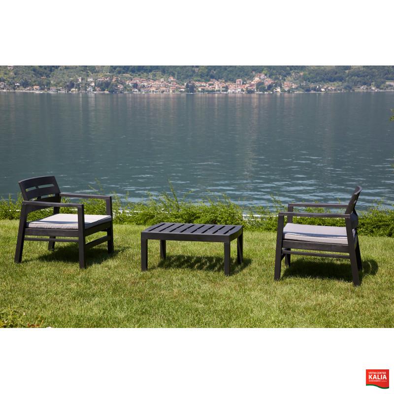 Garnitura Lombok 2+1 antracit 