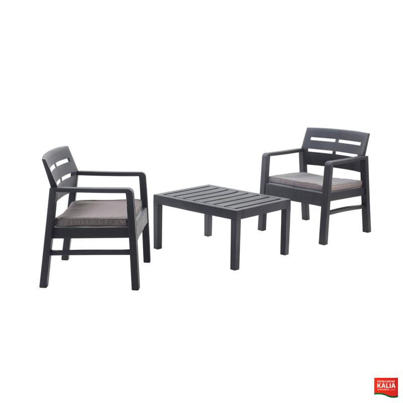 Garnitura Lombok 2+1 antracit 