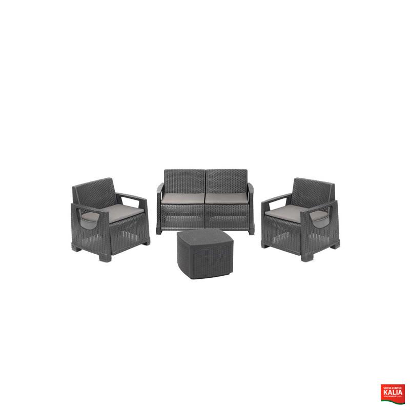 Garnitura Bellagio 4+1 antracit 