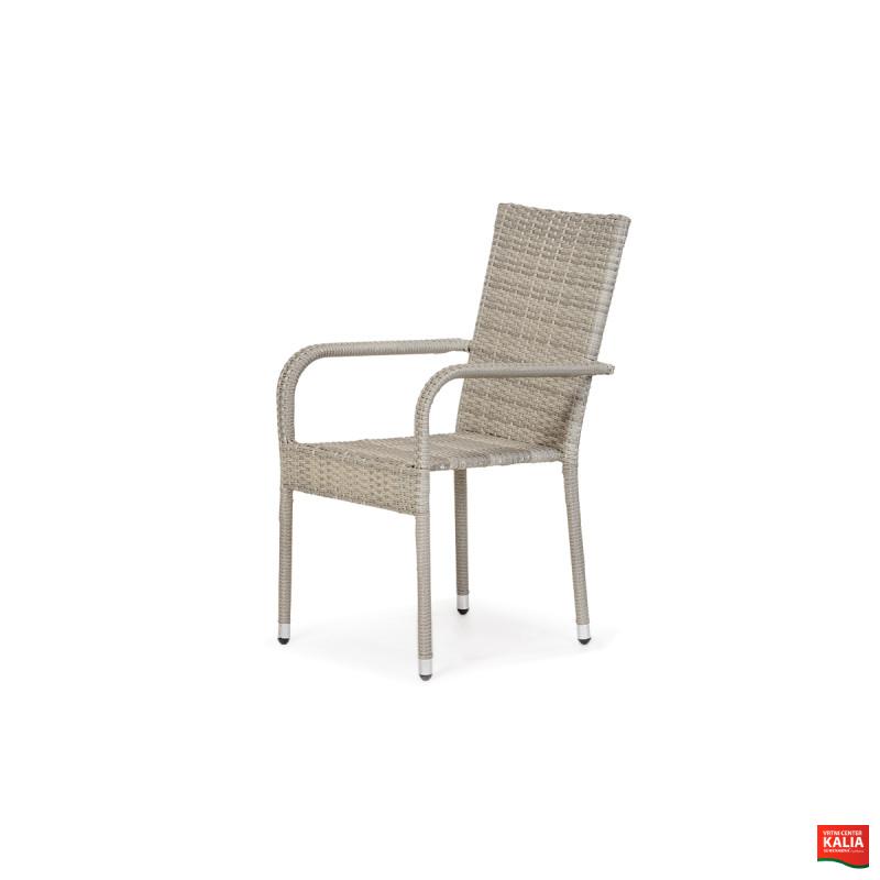 Stol vrtni Bay ratan siv 6/1 