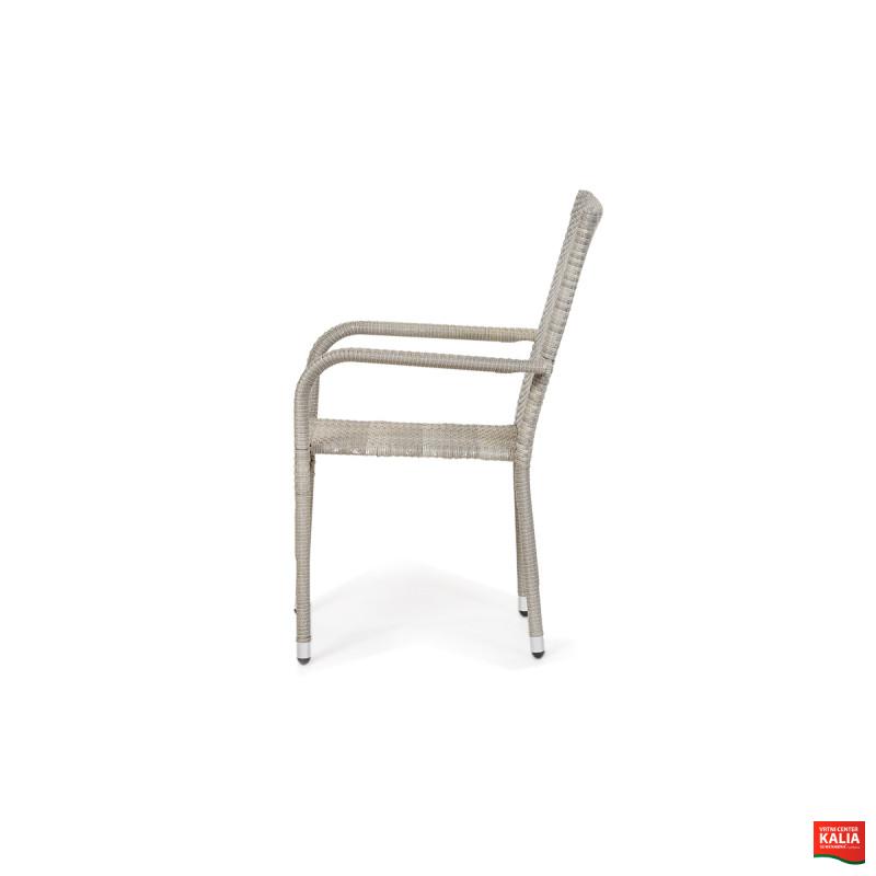 Stol vrtni Bay ratan siv 6/1 