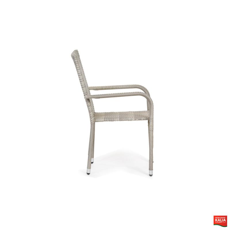 Stol vrtni Bay ratan siv 6/1 