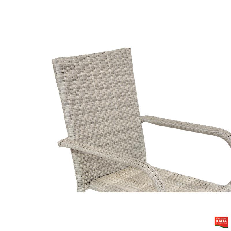 Stol vrtni Bay ratan siv 6/1 