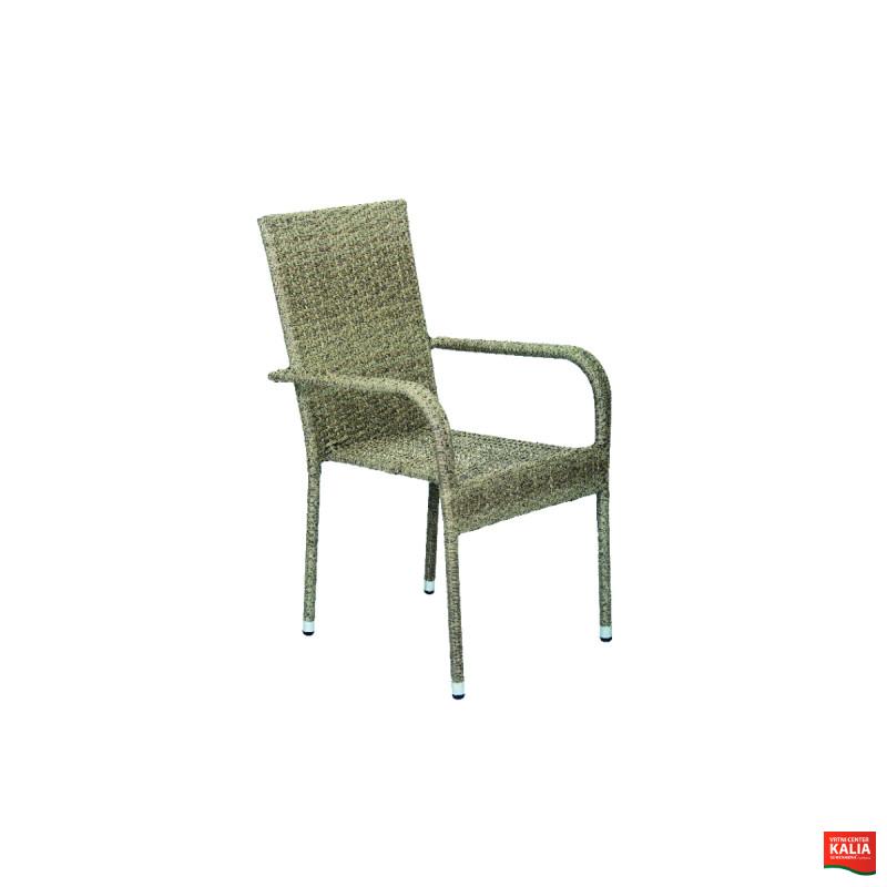 Stol vrtni Bay ratan siv 6/1 