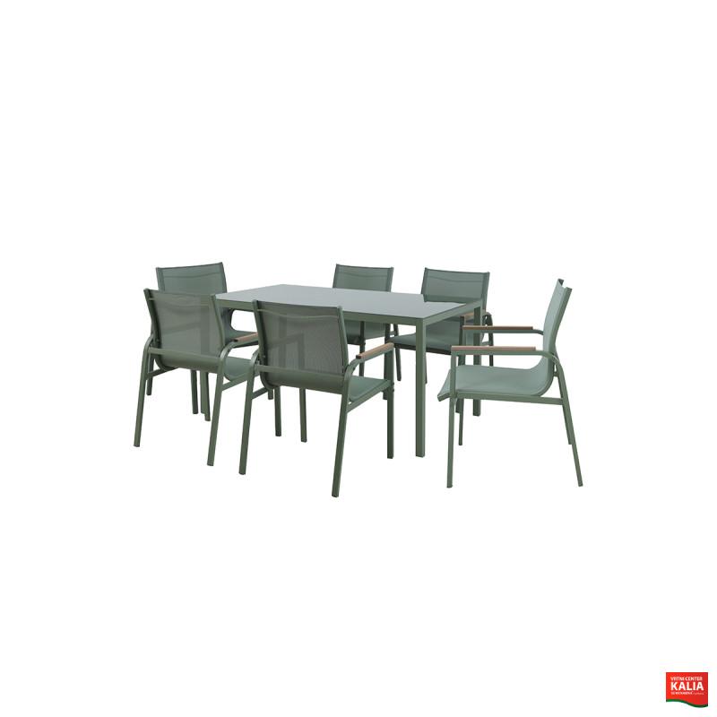 GARNITURA VRNTA OLIVE miza + 6 stolov 88822 
