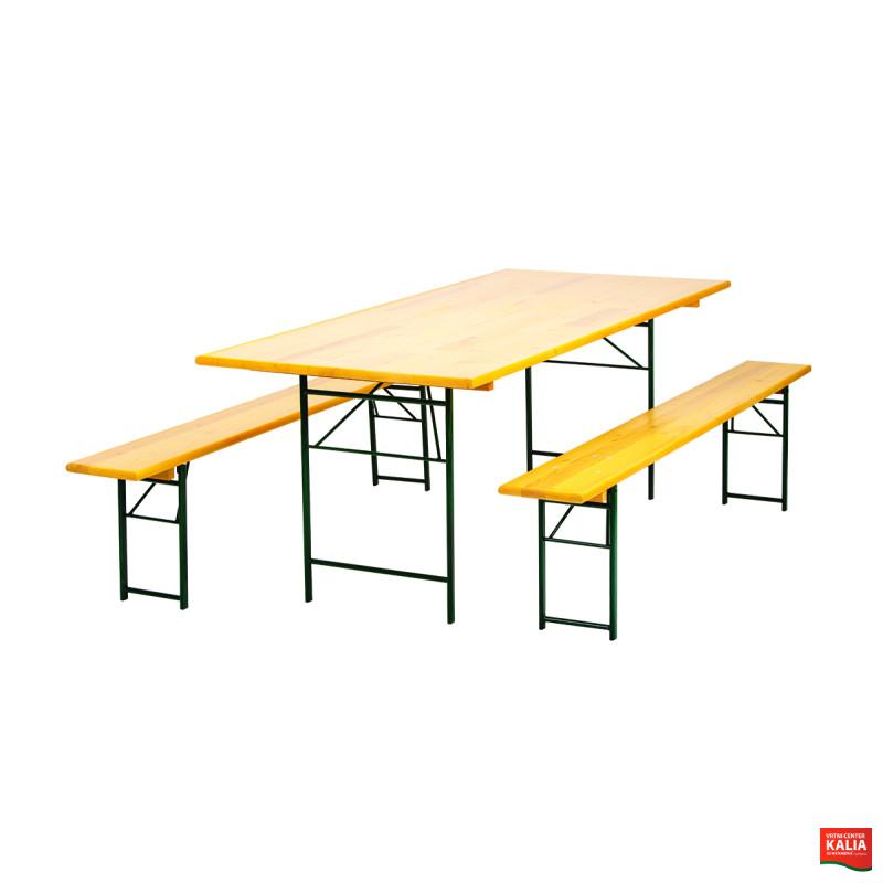 Garnitura gasilska miza+2 klopi 200x70 cm 